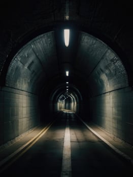 a long tunnel with a light at the end photo