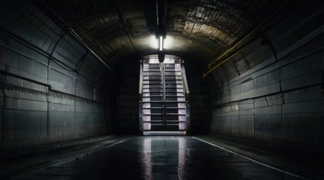 a long tunnel with a light at the end photo