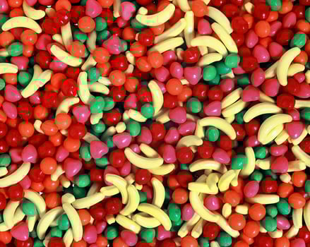 texture of colorful sweets seen from above photo
