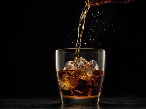 glass of cola with ice photo