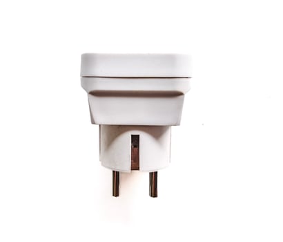 power adapter for phone, tablet, laptop and etc isolated on white background photo
