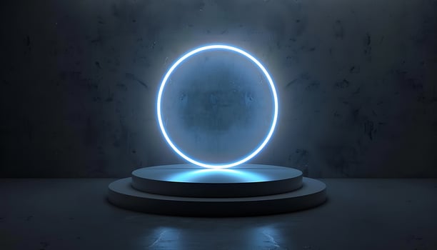 Modern 3D Podium with Light Effects photo