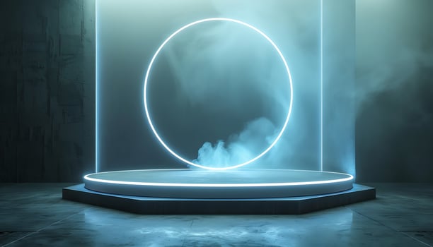 Abstract Podium with Glow Effect photo