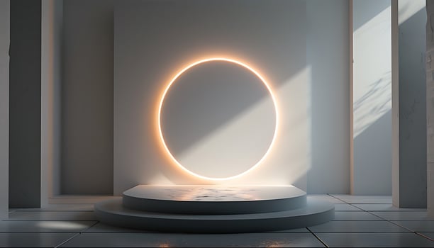 Glowing Circle Platform in Studio photo