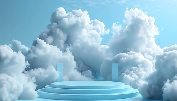 Light Blue Sky with Podium Display photo