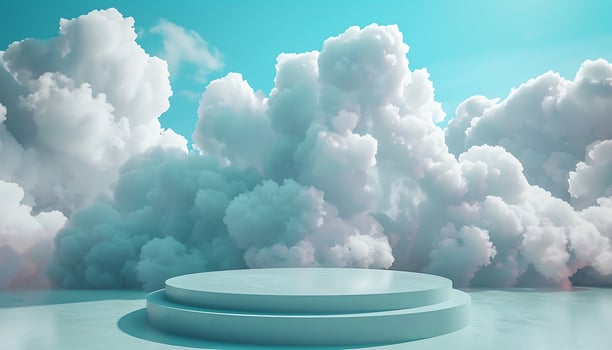 Blue Sky Platform with Clouds photo