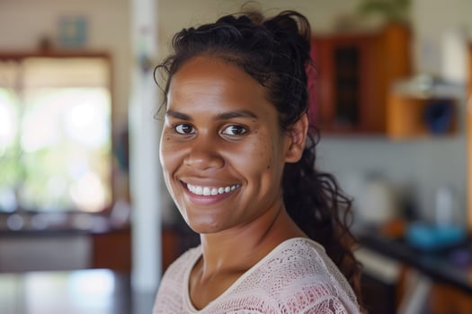 Smiling Woman In Home Environment photo