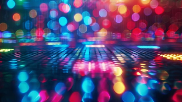 Defocused Retro Rave The flickering lights and blurred movements capture the essence of a highenergy party invoking memories of carefree nights spent grooving to the pulsing music. photo