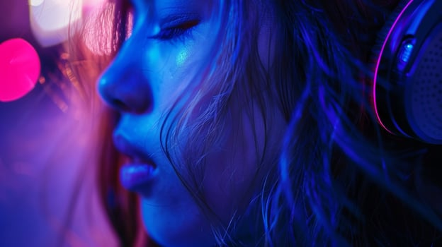 A closeup of a fans expression as they listen to a particularly emotional song from the album lost in the moment photo