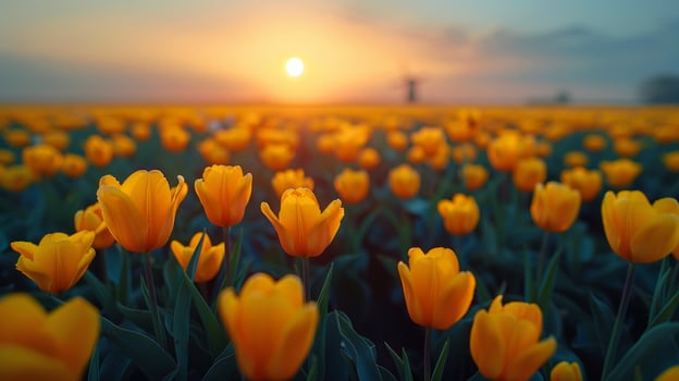 Vibrant Yellow Flowers in Field Under Blue Sky photo