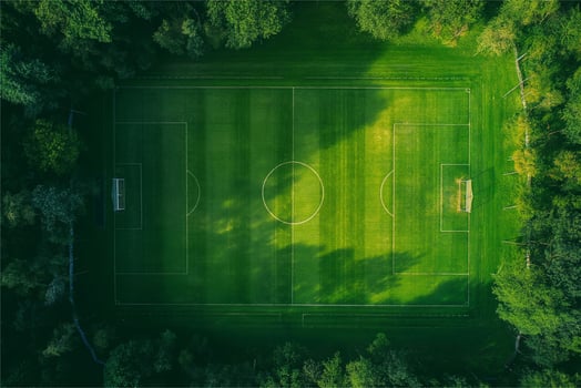 soccer field with green grass photo
