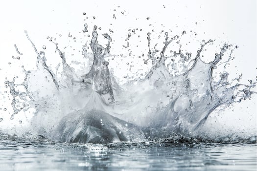 Water explosion isolated on white background photo