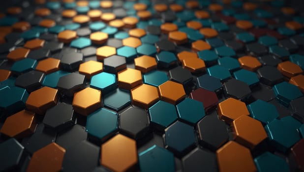Abstract of hexagon and technology background. photo