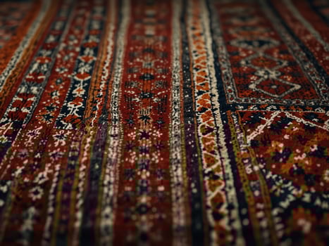 Closeup To A Beautiful Handmade Sadu Style Traditional Arabian Rug. photo