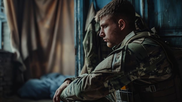Soldier's struggle with the traumas of war, battling depression and anxiety photo