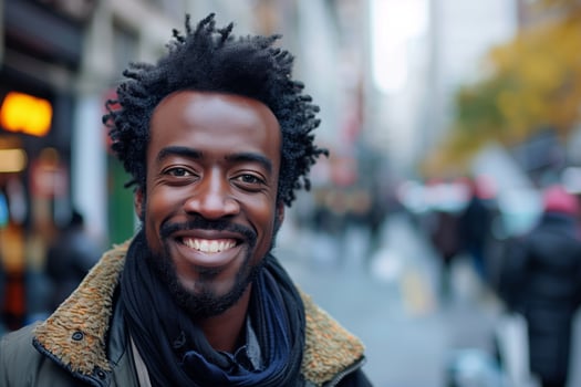 Smiling Man In Urban Street Setting photo