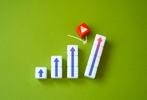 External factors ruin all growth. Crisis and excesses. Failure and loss. A sharp change in trend. Hitting a startup on the rise. End of career. Stopping progress. Problems in economics and development photo