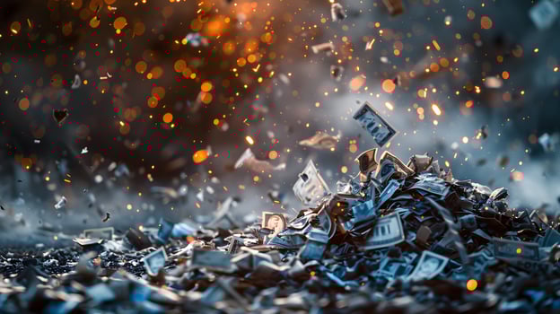 Money being shredded photo
