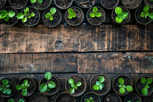 Closeup green seedling sprouting from the earth, symbolizing growth and organic agriculture, emphasizing eco friendly and healthy food practices. photo
