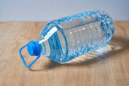 5 liter blue plastic water bottle photo