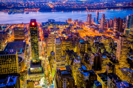 Midtown West and the Hudson River from the Empire State Building, NYC, USA. photo