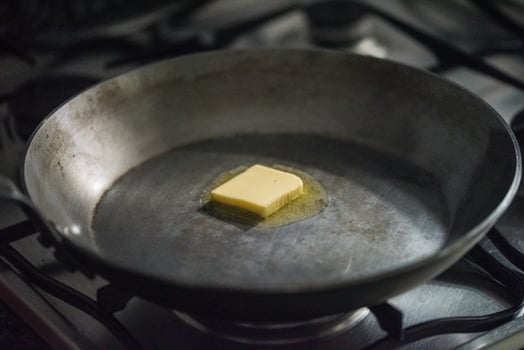 Melting Butter in Traditional Pan photo