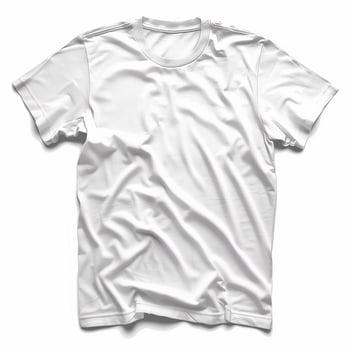 White t-shirt mockup closeup isolated on white background. photo