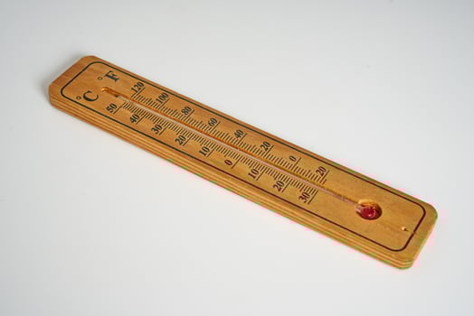 Vintage thermometer on a white background photo