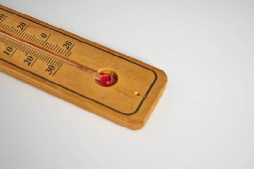 Vintage thermometer on a white background photo