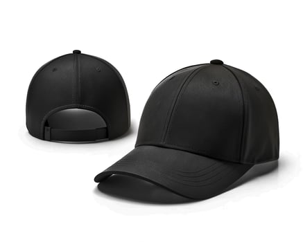 A Black Baseball Cap Mockup, Both Sides photo