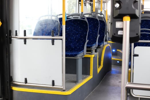 Body parts of a city bus close-up. photo