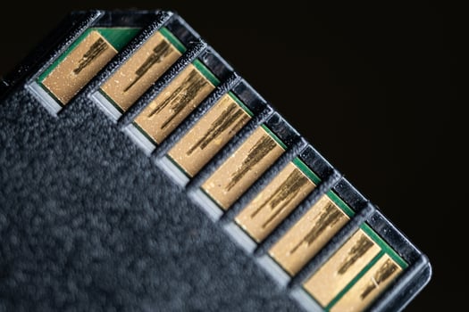 Close-up of Memory Card Connectors photo