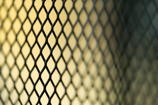 Black Metal Mesh Fence Close-Up photo