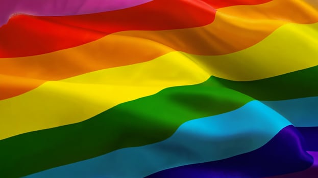 Rainbow pride flag, lgbtq diversity Intersex inclusive progress pride flag, pride month, gay community and freedom concept, for design and multimedia content photo
