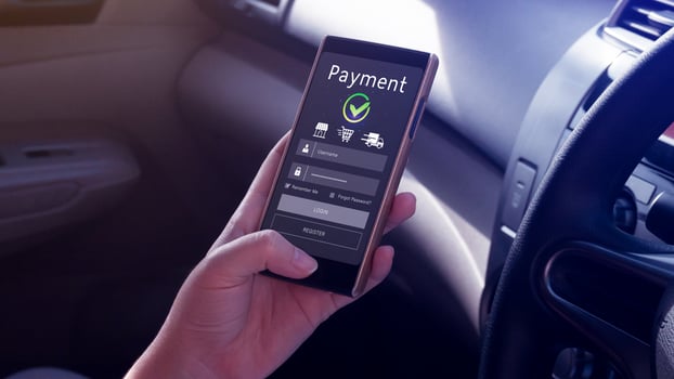 Using smartphone to online payment, banking and online shopping, financial transaction, Digital online payment concept, payment transfer. photo
