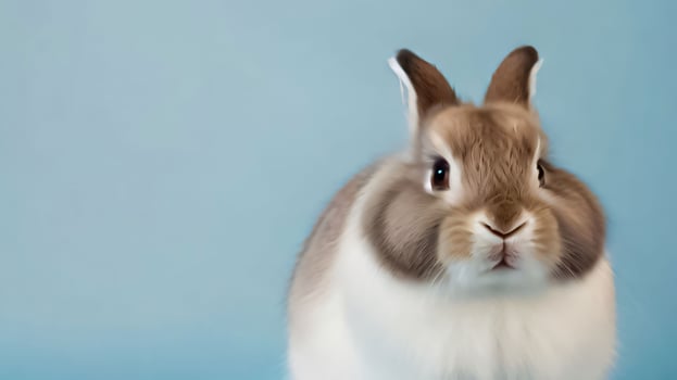 Healthy lovely cute bunny easter rabbit on light background, Cute fluffy rabbit on light background Animal symbol of easter day festival, Happy easter rabbit, for multimedia content photo