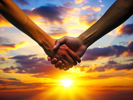 friendship day hands silhouette photo