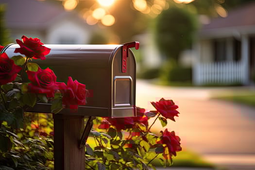 Postal Box with Roses photo