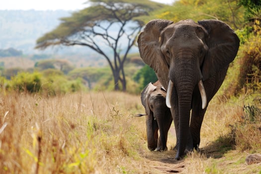 Two Elephants Walking photo