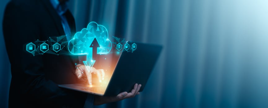 Streamlined Digital Cloud Data Management and Advanced Networking Solutions provide efficient, secure data handling across global enterprises. This robust system ensures seamless data integration photo