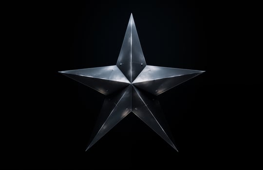 metallic star in dark minimalist background photo