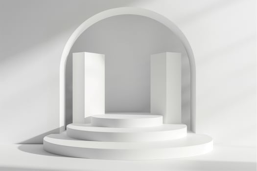 Minimal abstract white background with podium photo