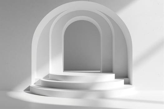 Minimal abstract white background with podium photo