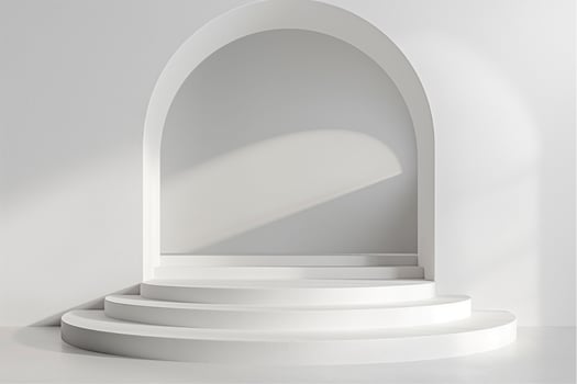 Minimal abstract white background with podium photo