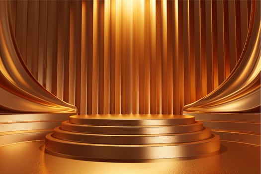 Minimal abstract golden background with podium photo