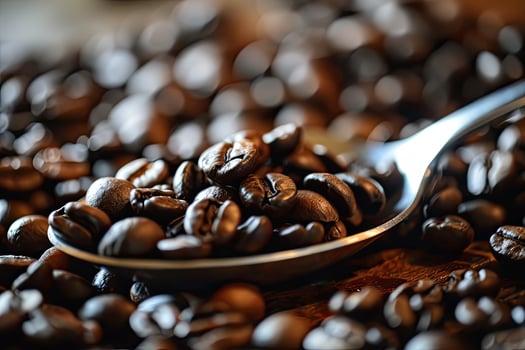 Spoon with Coffee Beans photo
