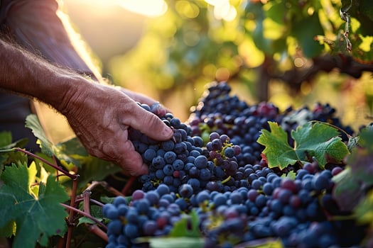 Hands with Grapes photo