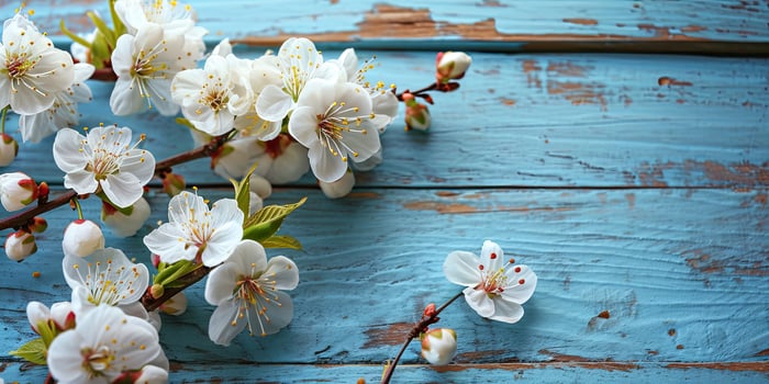 Cherry Flowers on Table photo