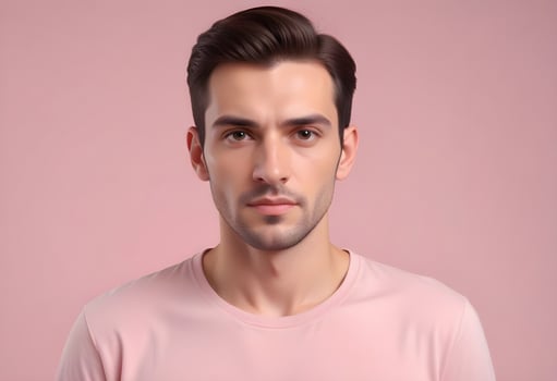 Positive man on clean background photo