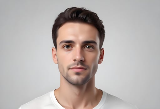 Positive man on clean background photo